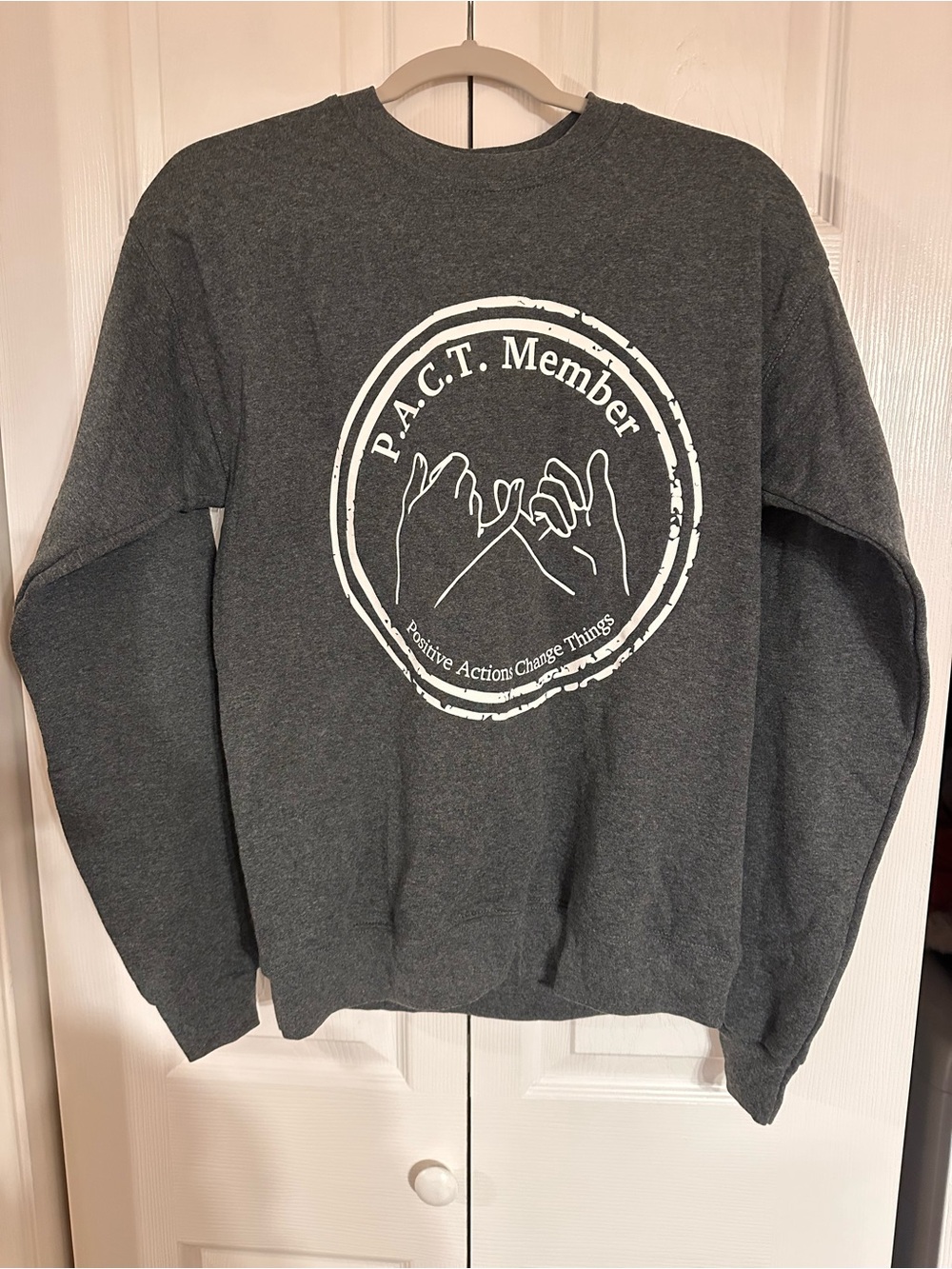 New P.A.C.T. Member Gray Crewneck Sweatshirt Unisex S